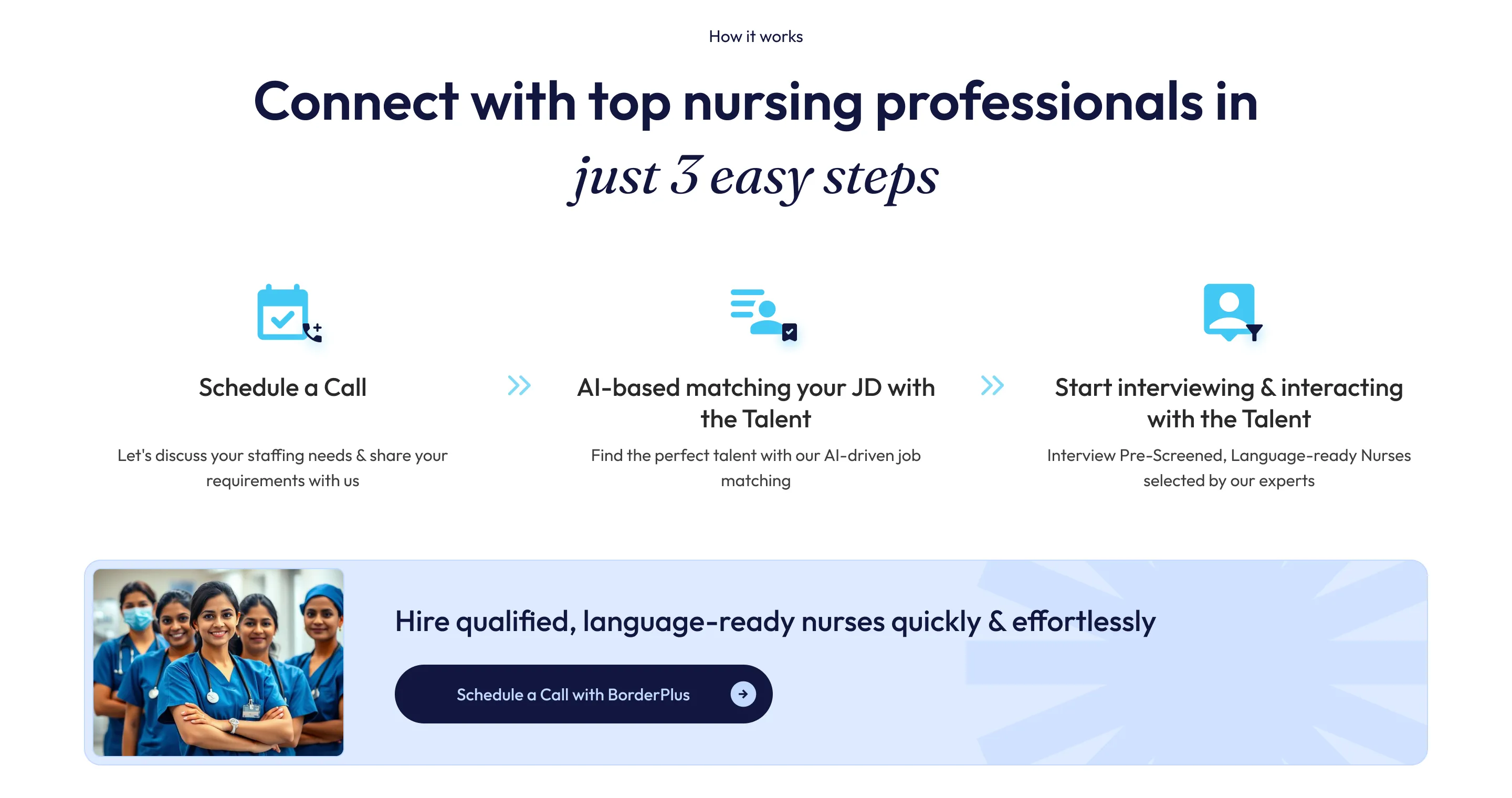 recruiter hub with trust signals and clear value propositions